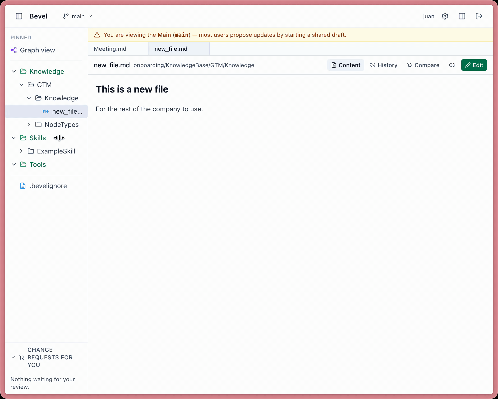 Managing access to skills in the Bevel platform